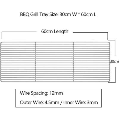 Ραφιέρα BBQ Wire Rack Αδιάβροχο και ευέλικτο ράφι μαγειρέματος για νόστιμα αποτελέσματα 30*60cm L